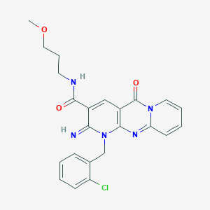 7-[(2-chlorophenyl)methyl]-6-imino-N-(3-methoxypropyl)-2-oxo-1,7,9-triazatricyclo[8.4.0.03,8]tetradeca-3(8),4,9,11,13-pentaene-5-carboxamide - 