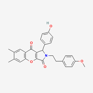 1-(4-Hydroxyphenyl)-2-[2-(4-methoxyphenyl)ethyl]-6,7-dimethyl-1,2-dihydrochromeno[2,3-c]pyrrole-3,9-dione - 