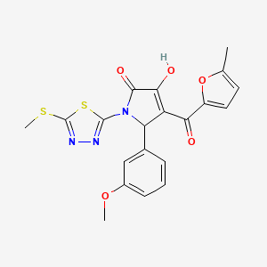 (4E)-4-[hydroxy(5-methylfuran-2-yl)methylidene]-5-(3-methoxyphenyl)-1-[5-(methylsulfanyl)-1,3,4-thiadiazol-2-yl]pyrrolidine-2,3-dione - 
