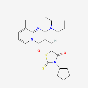 3-[(Z)-(3-cyclopentyl-4-oxo-2-thioxo-1,3-thiazolidin-5-ylidene)methyl]-2-(dipropylamino)-9-methyl-4H-pyrido[1,2-a]pyrimidin-4-one - 