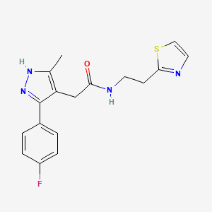 2-[5-(4-fluorophenyl)-3-methyl-1H-pyrazol-4-yl]-N-[2-(1,3-thiazol-2-yl)ethyl]acetamide - 