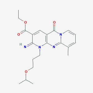 ethyl 6-imino-11-methyl-2-oxo-7-(3-propan-2-yloxypropyl)-1,7,9-triazatricyclo[8.4.0.03,8]tetradeca-3(8),4,9,11,13-pentaene-5-carboxylate - 