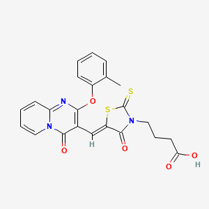 4-[(5Z)-5-{[2-(2-methylphenoxy)-4-oxo-4H-pyrido[1,2-a]pyrimidin-3-yl]methylidene}-4-oxo-2-thioxo-1,3-thiazolidin-3-yl]butanoic acid - 