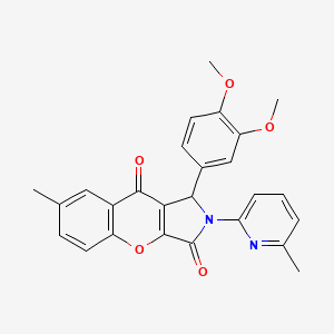 1-(3,4-Dimethoxyphenyl)-7-methyl-2-(6-methylpyridin-2-yl)-1,2-dihydrochromeno[2,3-c]pyrrole-3,9-dione - 