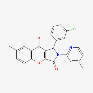 1-(3-Chlorophenyl)-7-methyl-2-(4-methylpyridin-2-yl)-1,2-dihydrochromeno[2,3-c]pyrrole-3,9-dione - 