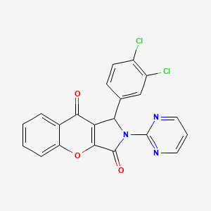 1-(3,4-Dichlorophenyl)-2-(pyrimidin-2-yl)-1,2-dihydrochromeno[2,3-c]pyrrole-3,9-dione - 