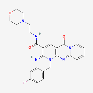7-[(4-fluorophenyl)methyl]-6-imino-N-(2-morpholin-4-ylethyl)-2-oxo-1,7,9-triazatricyclo[8.4.0.03,8]tetradeca-3(8),4,9,11,13-pentaene-5-carboxamide - 