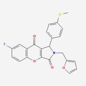 7-Fluoro-2-(furan-2-ylmethyl)-1-[4-(methylsulfanyl)phenyl]-1,2-dihydrochromeno[2,3-c]pyrrole-3,9-dione - 