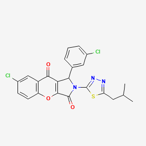 7-Chloro-1-(3-chlorophenyl)-2-[5-(2-methylpropyl)-1,3,4-thiadiazol-2-yl]-1,2-dihydrochromeno[2,3-c]pyrrole-3,9-dione - 