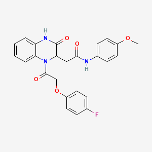 2-{1-[2-(4-fluorophenoxy)acetyl]-3-oxo-1,2,3,4-tetrahydroquinoxalin-2-yl}-N-(4-methoxyphenyl)acetamide - 