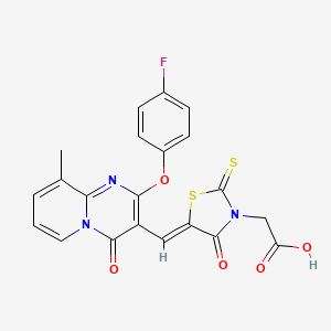 [(5Z)-5-{[2-(4-fluorophenoxy)-9-methyl-4-oxo-4H-pyrido[1,2-a]pyrimidin-3-yl]methylidene}-4-oxo-2-thioxo-1,3-thiazolidin-3-yl]acetic acid - 