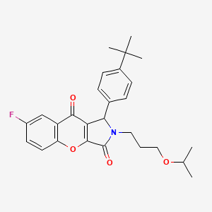 1-(4-Tert-butylphenyl)-7-fluoro-2-[3-(propan-2-yloxy)propyl]-1,2-dihydrochromeno[2,3-c]pyrrole-3,9-dione - 843638-65-3