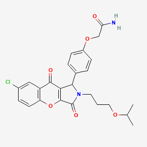 2-(4-{7-Chloro-3,9-dioxo-2-[3-(propan-2-yloxy)propyl]-1,2,3,9-tetrahydrochromeno[2,3-c]pyrrol-1-yl}phenoxy)acetamide - 