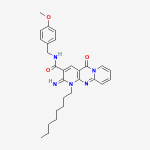 6-imino-N-[(4-methoxyphenyl)methyl]-7-octyl-2-oxo-1,7,9-triazatricyclo[8.4.0.03,8]tetradeca-3(8),4,9,11,13-pentaene-5-carboxamide - 