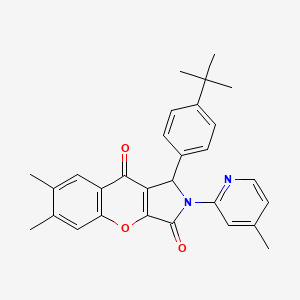 1-(4-Tert-butylphenyl)-6,7-dimethyl-2-(4-methylpyridin-2-yl)-1,2-dihydrochromeno[2,3-c]pyrrole-3,9-dione - 