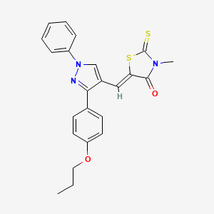 (5Z)-3-methyl-5-{[1-phenyl-3-(4-propoxyphenyl)-1H-pyrazol-4-yl]methylidene}-2-thioxo-1,3-thiazolidin-4-one - 