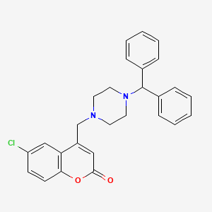 4-[(4-benzhydrylpiperazino)methyl]-6-chloro-2H-chromen-2-one - 