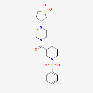 (4-(1,1-Dioxidotetrahydrothiophen-3-yl)piperazin-1-yl)(1-(phenylsulfonyl)piperidin-3-yl)methanone - 