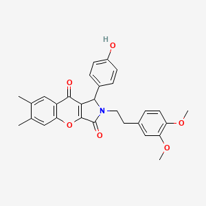 2-[2-(3,4-Dimethoxyphenyl)ethyl]-1-(4-hydroxyphenyl)-6,7-dimethyl-1,2-dihydrochromeno[2,3-c]pyrrole-3,9-dione - 