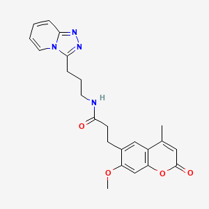 3-(7-methoxy-4-methyl-2-oxo-2H-chromen-6-yl)-N-(3-[1,2,4]triazolo[4,3-a]pyridin-3-ylpropyl)propanamide - 