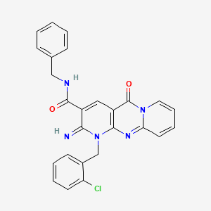 N-benzyl-7-[(2-chlorophenyl)methyl]-6-imino-2-oxo-1,7,9-triazatricyclo[8.4.0.0^{3,8}]tetradeca-3(8),4,9,11,13-pentaene-5-carboxamide - 