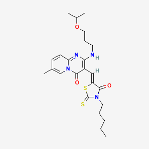 5-((Z)-1-{2-[(3-isopropoxypropyl)amino]-7-methyl-4-oxo-4H-pyrido[1,2-a]pyrimidin-3-yl}methylidene)-3-pentyl-2-thioxo-1,3-thiazolan-4-one - 