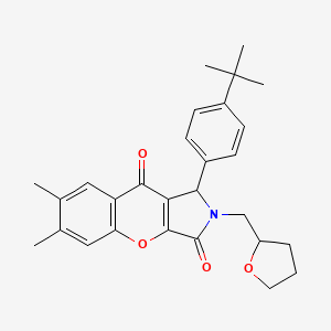 1-(4-Tert-butylphenyl)-6,7-dimethyl-2-(tetrahydrofuran-2-ylmethyl)-1,2-dihydrochromeno[2,3-c]pyrrole-3,9-dione - 