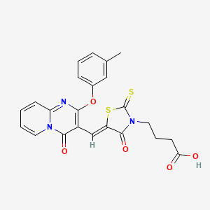 4-[(5Z)-5-{[2-(3-methylphenoxy)-4-oxo-4H-pyrido[1,2-a]pyrimidin-3-yl]methylidene}-4-oxo-2-thioxo-1,3-thiazolidin-3-yl]butanoic acid - 