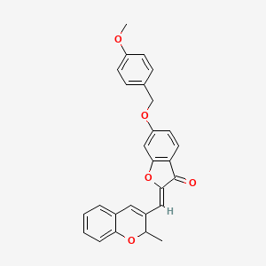 (2Z)-6-[(4-methoxybenzyl)oxy]-2-[(2-methyl-2H-chromen-3-yl)methylidene]-1-benzofuran-3(2H)-one - 