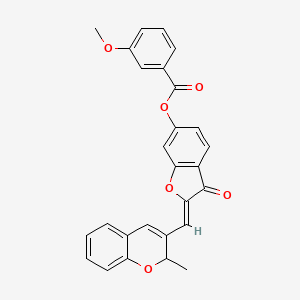 2-[(Z)-1-(2-methyl-2H-chromen-3-yl)methylidene]-3-oxo-1-benzofuran-6(3H)-yl 3-methoxybenzoate - 