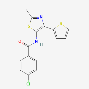 4-chloro-N-[2-methyl-4-(thiophen-2-yl)-1,3-thiazol-5-yl]benzamide - 