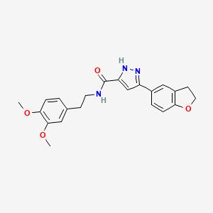 5-(2,3-dihydro-1-benzofuran-5-yl)-N-[2-(3,4-dimethoxyphenyl)ethyl]-1H-pyrazole-3-carboxamide - 