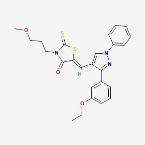 (5Z)-5-{[3-(3-ethoxyphenyl)-1-phenyl-1H-pyrazol-4-yl]methylidene}-3-(3-methoxypropyl)-2-thioxo-1,3-thiazolidin-4-one - 