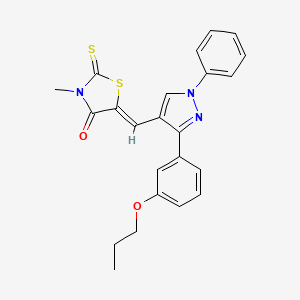 (5Z)-3-methyl-5-{[1-phenyl-3-(3-propoxyphenyl)-1H-pyrazol-4-yl]methylidene}-2-thioxo-1,3-thiazolidin-4-one - 