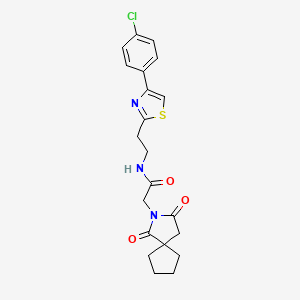 N-{2-[4-(4-chlorophenyl)-1,3-thiazol-2-yl]ethyl}-2-(1,3-dioxo-2-azaspiro[4.4]non-2-yl)acetamide - 