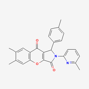 6,7-Dimethyl-1-(4-methylphenyl)-2-(6-methylpyridin-2-yl)-1,2-dihydrochromeno[2,3-c]pyrrole-3,9-dione - 