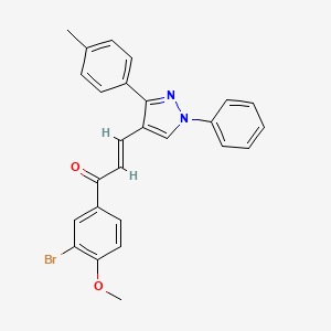 (2E)-1-(3-bromo-4-methoxyphenyl)-3-[3-(4-methylphenyl)-1-phenyl-1H-pyrazol-4-yl]prop-2-en-1-one - 