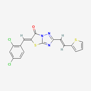 (5Z)-5-(2,4-dichlorobenzylidene)-2-[(E)-2-(thiophen-2-yl)ethenyl][1,3]thiazolo[3,2-b][1,2,4]triazol-6(5H)-one - 