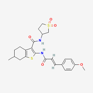 N-(1,1-dioxidotetrahydrothiophen-3-yl)-2-{[(2E)-3-(4-methoxyphenyl)prop-2-enoyl]amino}-6-methyl-4,5,6,7-tetrahydro-1-benzothiophene-3-carboxamide - 