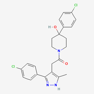 1-[4-(4-chlorophenyl)-4-hydroxypiperidin-1-yl]-2-[5-(4-chlorophenyl)-3-methyl-1H-pyrazol-4-yl]ethanone - 