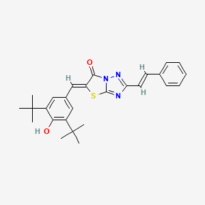 (5Z)-5-(3,5-di-tert-butyl-4-hydroxybenzylidene)-2-[(E)-2-phenylethenyl][1,3]thiazolo[3,2-b][1,2,4]triazol-6(5H)-one - 