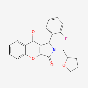 1-(2-Fluorophenyl)-2-(tetrahydrofuran-2-ylmethyl)-1,2-dihydrochromeno[2,3-c]pyrrole-3,9-dione - 