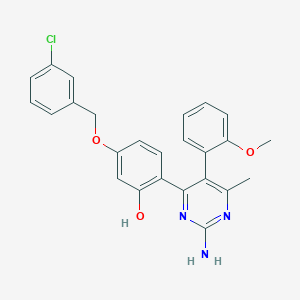 2-[2-Amino-5-(2-methoxyphenyl)-6-methyl-4-pyrimidinyl]-5-[(3-chlorobenzyl)oxy]phenol - 