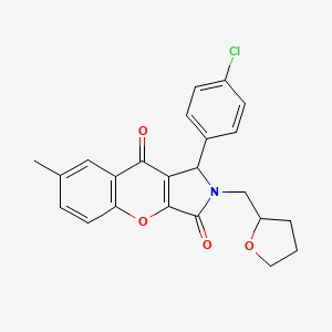 1-(4-Chlorophenyl)-7-methyl-2-(tetrahydrofuran-2-ylmethyl)-1,2-dihydrochromeno[2,3-c]pyrrole-3,9-dione - 