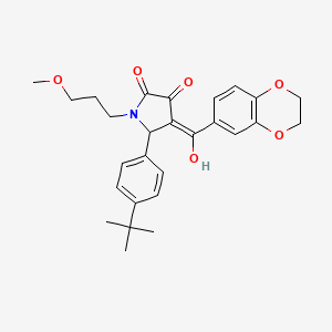 5-(4-tert-butylphenyl)-4-(2,3-dihydro-1,4-benzodioxine-6-carbonyl)-3-hydroxy-1-(3-methoxypropyl)-2,5-dihydro-1H-pyrrol-2-one - 