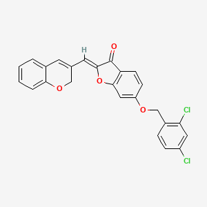 (2Z)-2-(2H-chromen-3-ylmethylidene)-6-[(2,4-dichlorobenzyl)oxy]-1-benzofuran-3(2H)-one - 