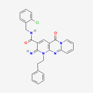 N-[(2-chlorophenyl)methyl]-6-imino-2-oxo-7-(2-phenylethyl)-1,7,9-triazatricyclo[8.4.0.03,8]tetradeca-3(8),4,9,11,13-pentaene-5-carboxamide - 