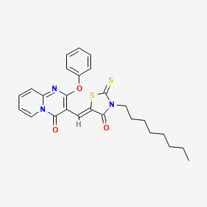3-[(Z)-(3-octyl-4-oxo-2-thioxo-1,3-thiazolidin-5-ylidene)methyl]-2-phenoxy-4H-pyrido[1,2-a]pyrimidin-4-one - 