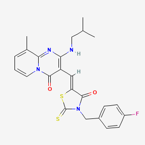 3-{(Z)-[3-(4-fluorobenzyl)-4-oxo-2-thioxo-1,3-thiazolidin-5-ylidene]methyl}-9-methyl-2-[(2-methylpropyl)amino]-4H-pyrido[1,2-a]pyrimidin-4-one - 