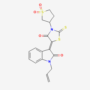 (3Z)-3-[3-(1,1-dioxidotetrahydrothiophen-3-yl)-4-oxo-2-thioxo-1,3-thiazolidin-5-ylidene]-1-(prop-2-en-1-yl)-1,3-dihydro-2H-indol-2-one - 